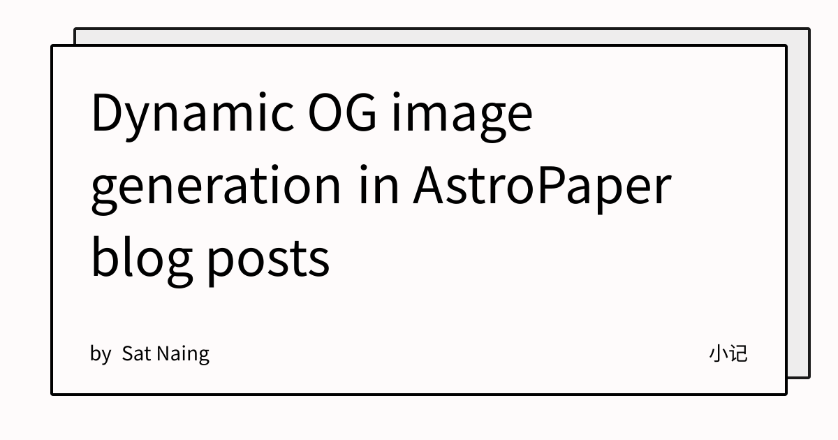 Dynamic OG image generation in AstroPaper blog posts